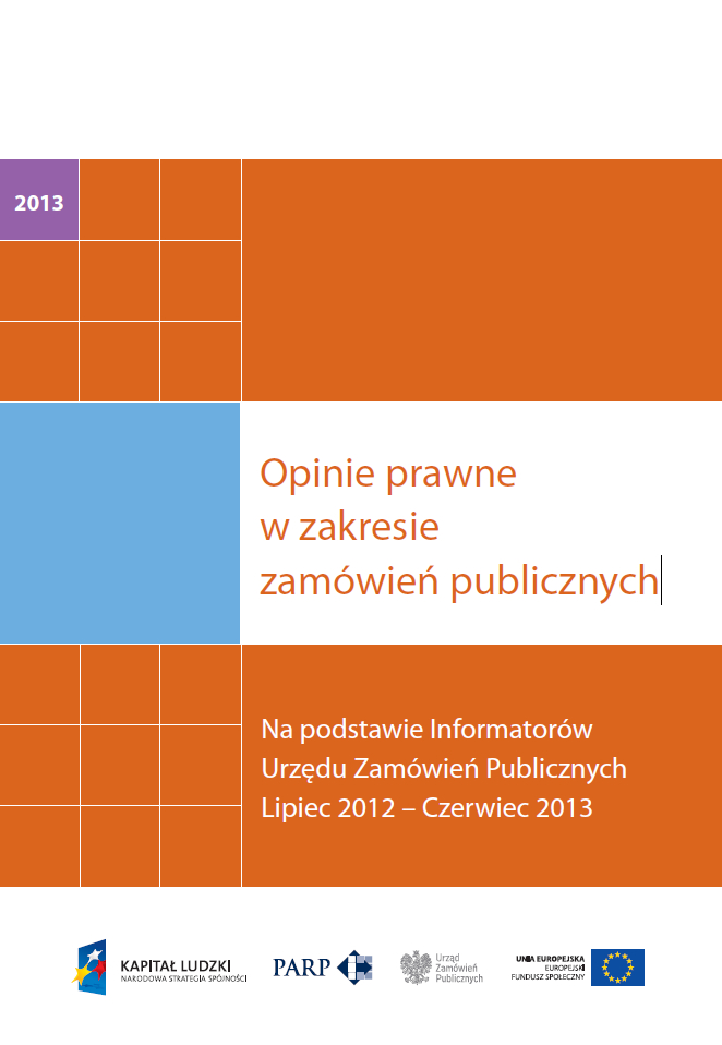 Opinie prawne w zakresie zamówień publicznych - 2013