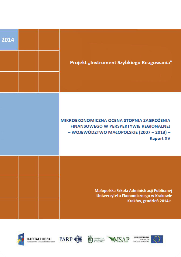 Mikroekonomiczna ocena stopnia zagrożenia finansowego w perspektywie regionalnej - Województwo Małopolskie