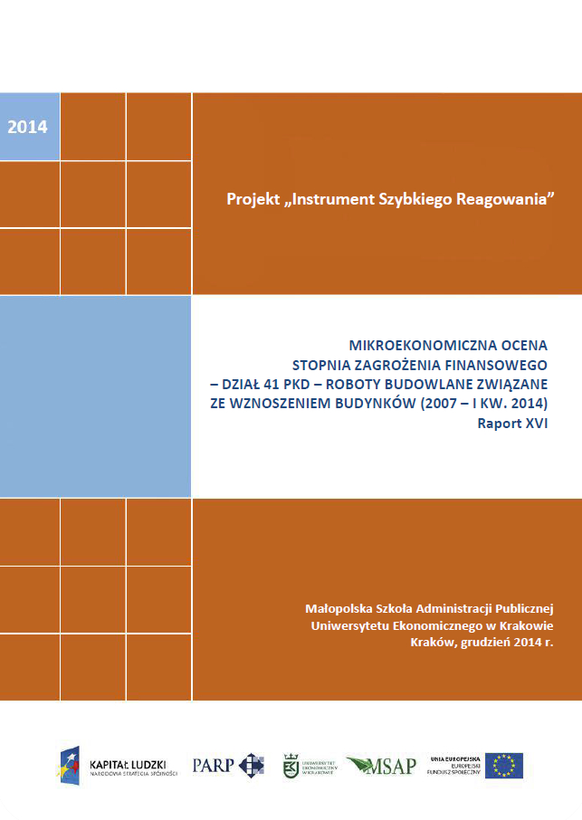 Mikroekonomiczna ocena stopnia zagrożenia finansowego –  Roboty budowlane związane z wznoszeniem budynków