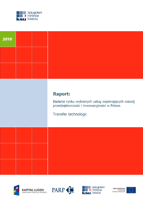 Badanie rynku wybranych usług wspierających rozwój przedsiębiorczości i innowacyjności w Polsce - Transfer technologii