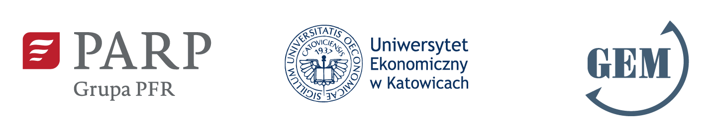 Logo PARP i Logo GEM i Uniwersytet Ekonomiczny w Katowicach