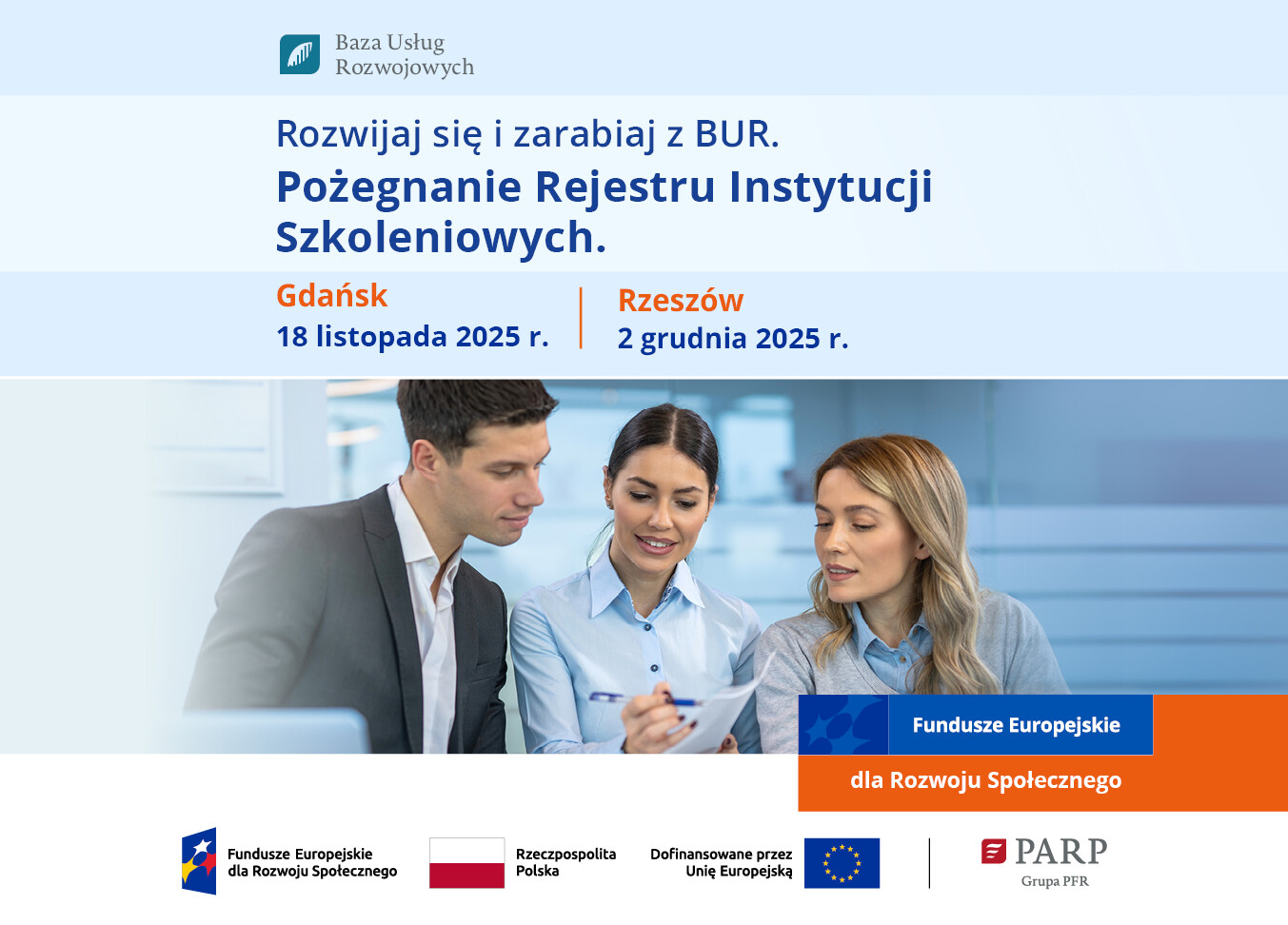 Baza Usług Rozwojowych – w listopadzie spotkajmy się w Gdańsku i Rzeszowie!