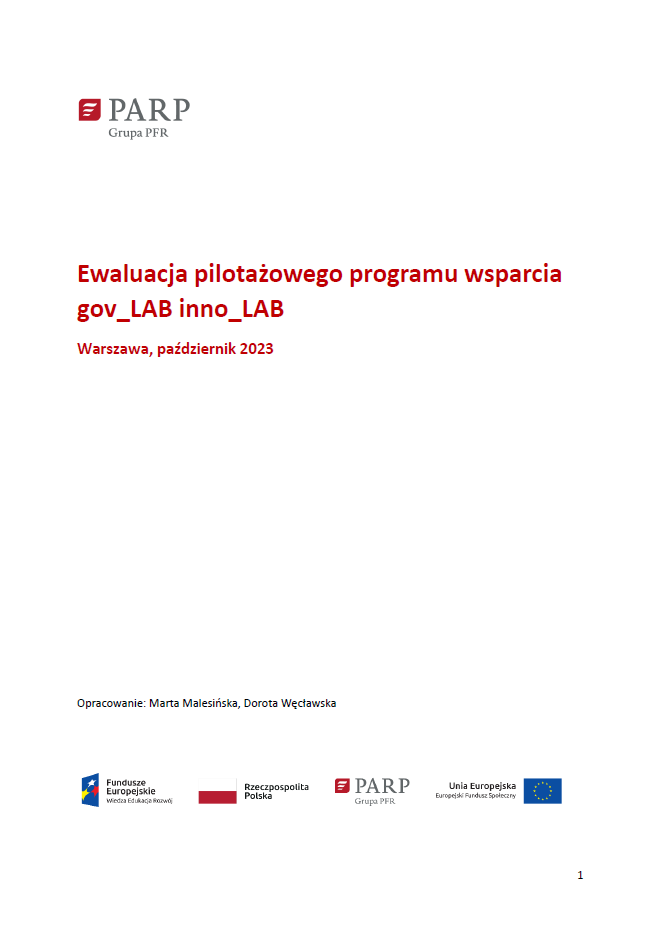 Ewaluacja pilotażowego programu wsparcia gov_LAB inno_LAB