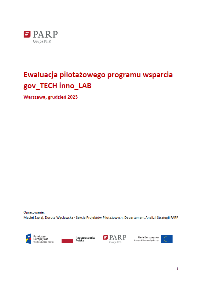 Ewaluacja pilotażowego programu wsparcia gov_TECH inno_LAB