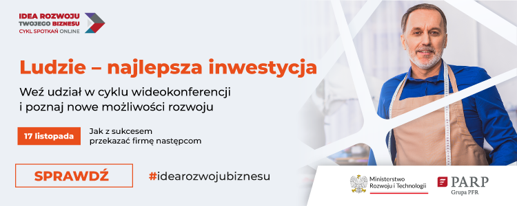 Plansza promująca cykl wideokonferencji idearozwojubiznesu